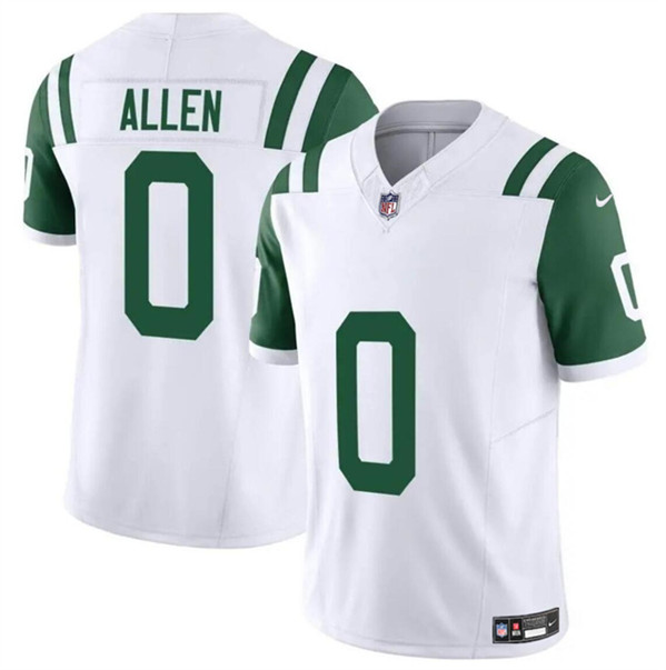 Men's New York Jets #0 Braelon Allen White Classic Alternate Vapor F.U.S.E. Limited Football Stitched Jersey