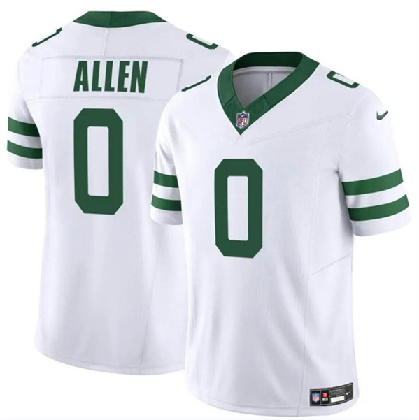 Men's New York Jets #0 Braelon Allen White 2024 F.U.S.E. Vapor Limited Football Stitched Jersey