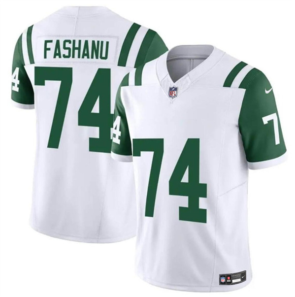 Men's New York Jets #74 Olu Fashanu White 2024 Classic Alternate Vapor F.U.S.E. Limited Football Stitched Jersey