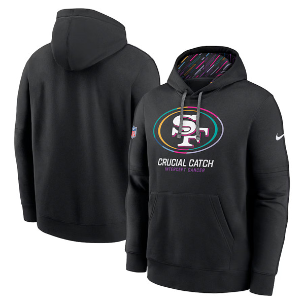 Men's San Francisco 49ers Black 2024 Crucial Catch Club Pullover Hoodie