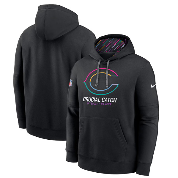 Men's Chicago Bears Black 2024 Crucial Catch Club Pullover Hoodie