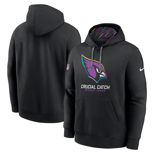 Men's Arizona Cardinals Black 2024 Crucial Catch Club Pullover Hoodie