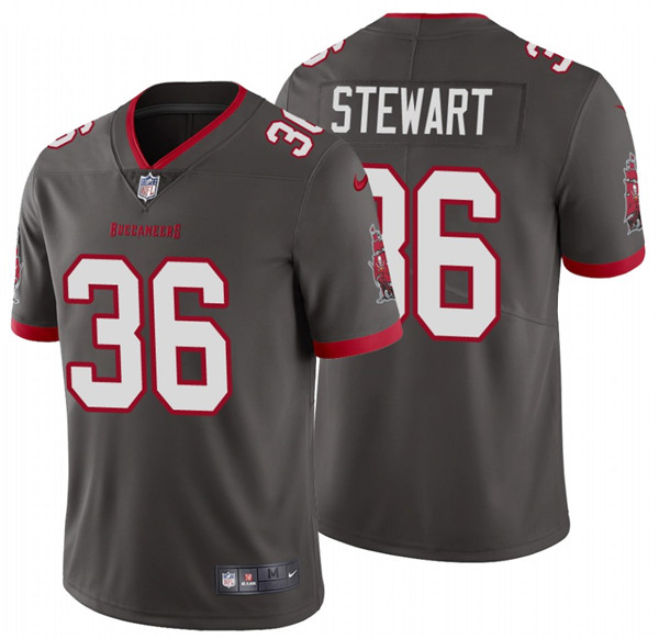 Men's Tampa Bay Buccaneers #36 M.J. Stewart 2020 Grey Vapor Untouchable Limited Stitched Jersey