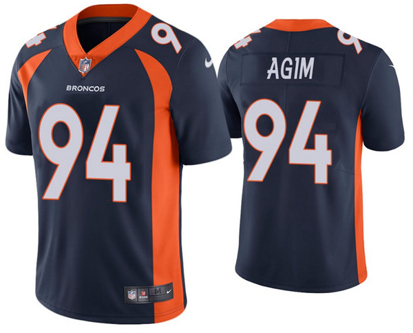 Men's Denver Broncos #94 McTelvin Agim Navy Vapor Untouchable Limited Stitched Jersey