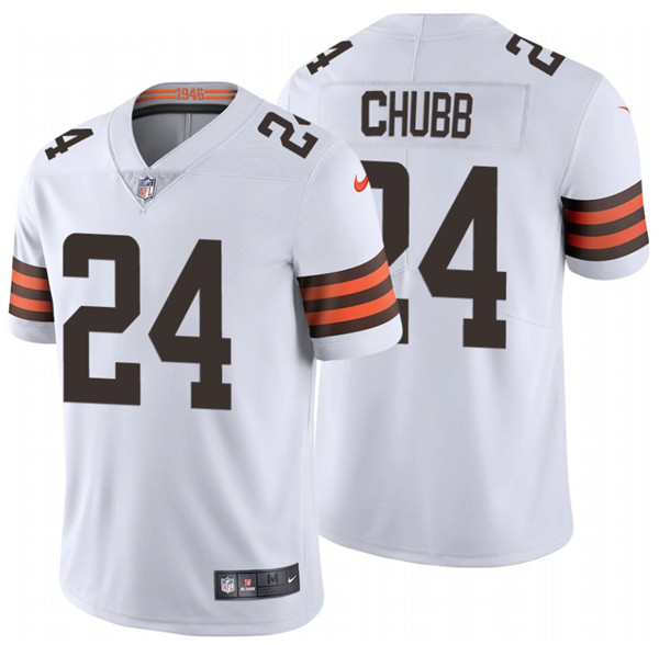 Men's Cleveland Browns #24 Nick Chubb New White Vapor Untouchable Limited Stitched Jersey