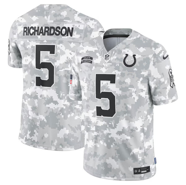 Men's Indianapolis Colts #5 Anthony Richardson Arctic Camo 2024 F.U.S.E. Salute to Service Limited Football Stitched Jersey