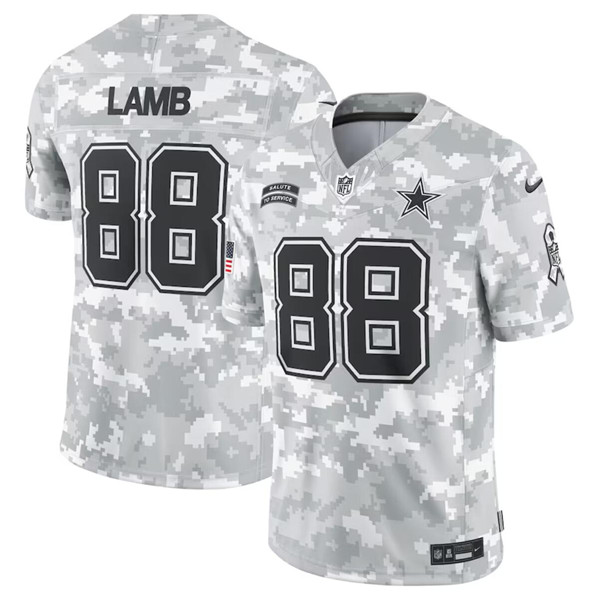 Men's Dallas Cowboys #88 CeeDee Lamb Arctic Camo 2024 F.U.S.E. Salute to Service Limited Football Stitched Jersey