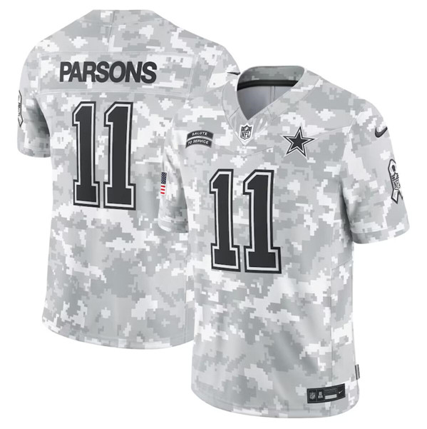 Men's Dallas Cowboys #11 Micah Parsons Arctic Camo 2024 F.U.S.E. Salute to Service Limited Football Stitched Jersey