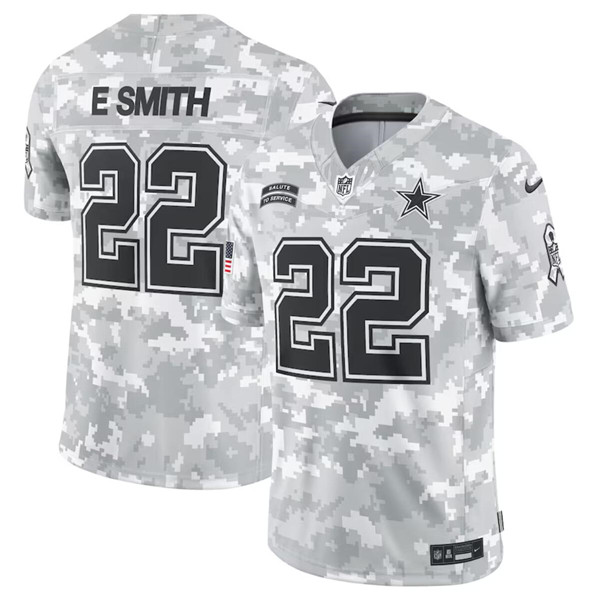 Men's Dallas Cowboys #22 Emmitt Smith Arctic Camo 2024 F.U.S.E. Salute to Service Limited Football Stitched Jersey