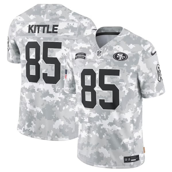 Men's San Francisco 49ers #85 George Kittle Arctic Camo 2024 F.U.S.E. Salute to Service Limited Football Stitched Jersey