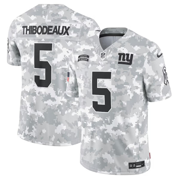 Men's New York Giants #5 Kayvon Thibodeaux Arctic Camo 2024 F.U.S.E. Salute to Service Limited Football Stitched Jersey