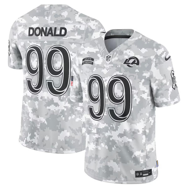 Men's Los Angeles Rams #99 Aaron Donald Arctic Camo 2024 F.U.S.E. Salute to Service Limited Football Stitched Jersey