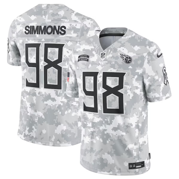 Men's Tennessee Titans #98 Jeffery Simmons Arctic Camo 2024 F.U.S.E. Salute to Service Limited Football Stitched Jersey