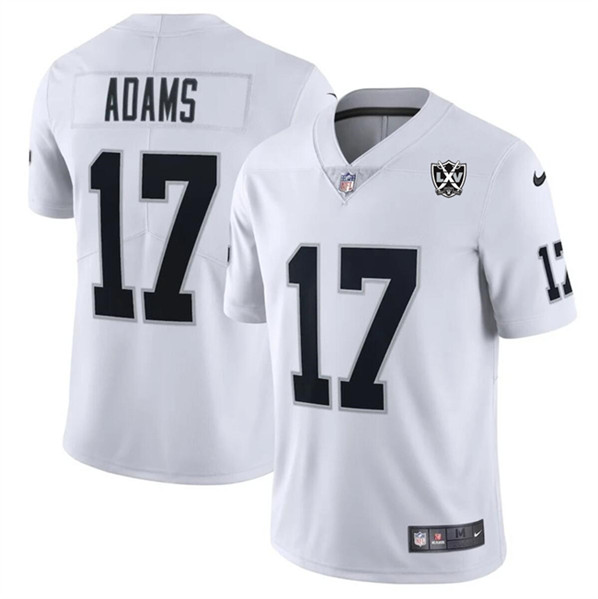 Men's Las Vegas Raiders #17 Davante Adams White 2024 65th Anniversary Patch Vapor Limited Football Stitched Jersey