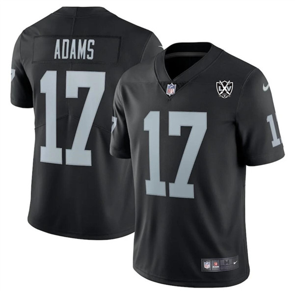 Men's Las Vegas Raiders #17 Davante Adams Black 2024 65th Anniversary Patch Vapor Limited Football Stitched Jersey