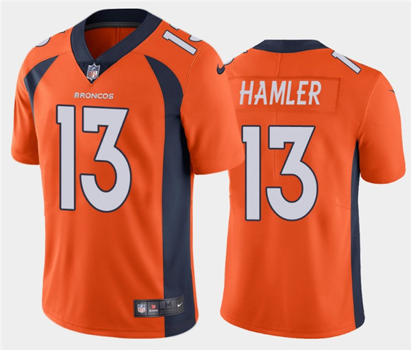 Men's Denver Broncos #13 KJ Hamler Orange Vapor Untouchable Limited Stitched Jersey