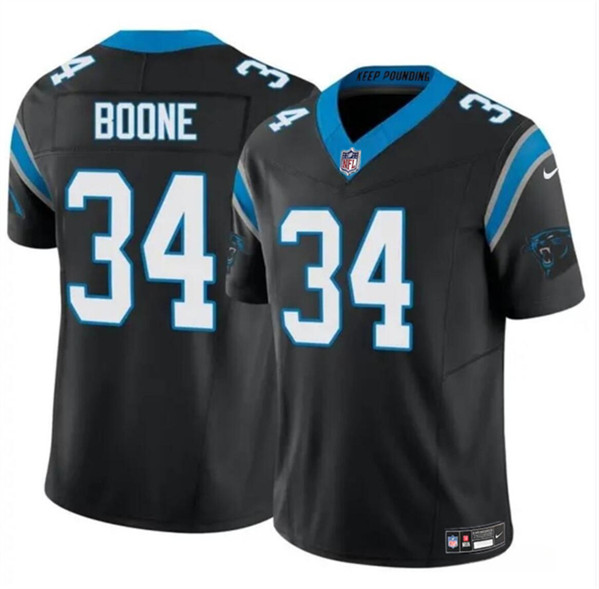 Men's Carolina Panthers #34 Mike Boone Black 2024 F.U.S.E. Vapor Limited Football Stitched Jersey