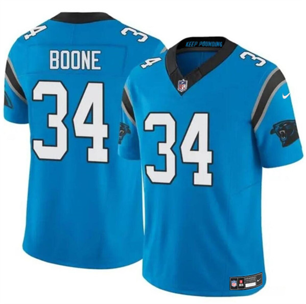 Men's Carolina Panthers #34 Mike Boone Blue 2024 F.U.S.E. Vapor Limited Football Stitched Jersey