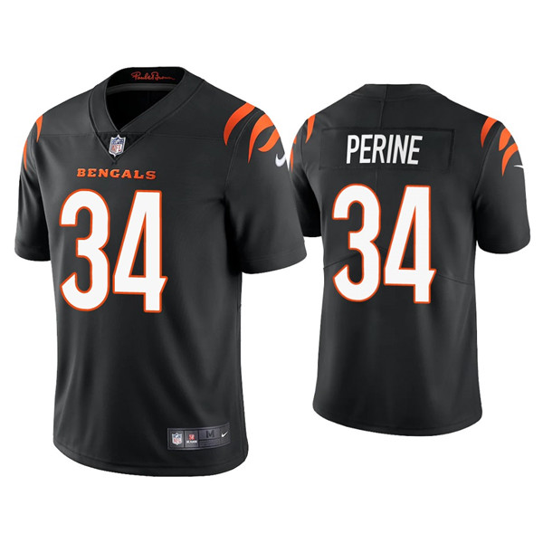 Men's Cincinnati Bengals #34 Samaje Perine 2021 Black Vapor Untouchable Limited Stitched Jersey