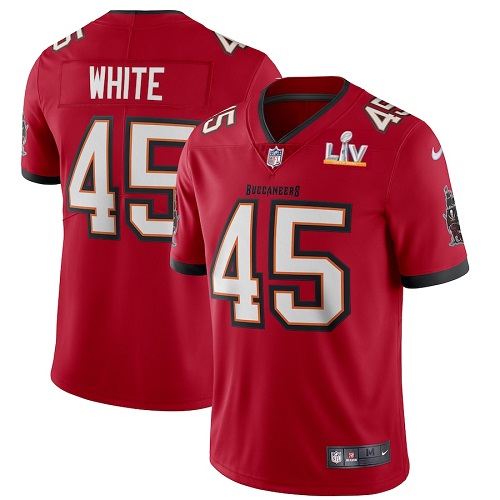 Men's Tampa Bay Buccaneers #45 Devin White Red 2021 Super Bowl LV Limited Stitched NFL Jersey - Click Image to Close