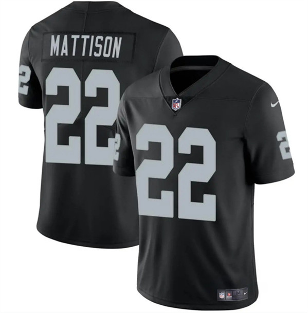 Men's Las Vegas Raiders #22 Alexander Mattison Black 2024 Vapor Football Stitched Jersey