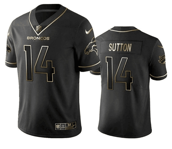 Denver Broncos #14 Courtland Sutton Black Gold Limited Stitched Football Jersey