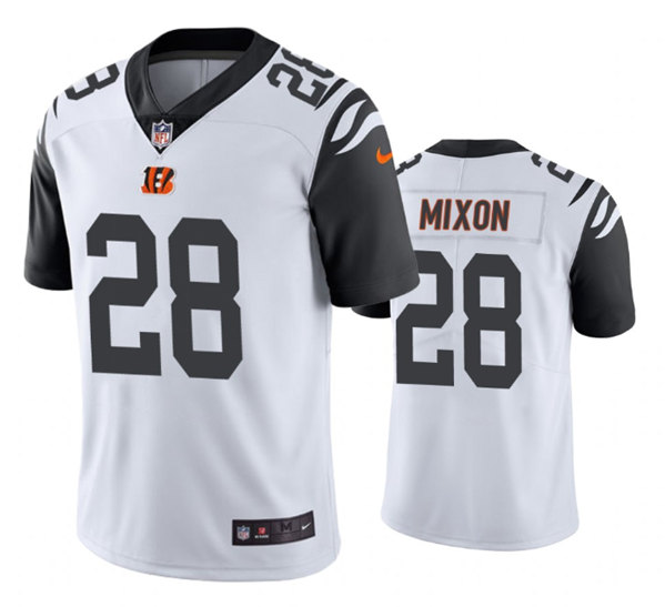 Men's Cincinnati Bengals #28 Joe Mixon White White Color Rush Stitched Jersey