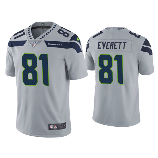 Men's Seattle Seahawks #81 Gerald Everett Gray Vapor Untouchable Limited Stitched Jersey - Click Image to Close