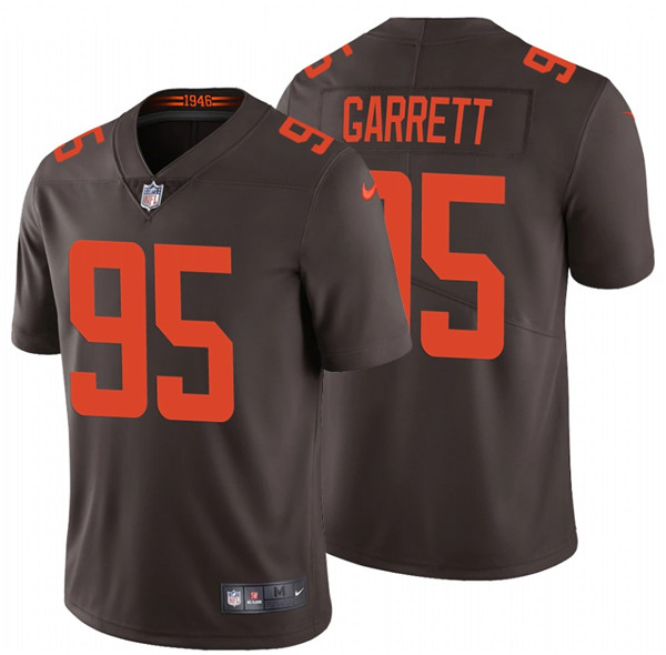 Men's Cleveland Browns #95 Myles Garrett New Brown Vapor Untouchable Limited Stitched Jersey