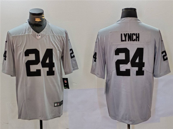 Men's Las Vegas Raiders #24 Marshawn Lynch Gray Vapor Untouchable Limited Football Stitched Jersey