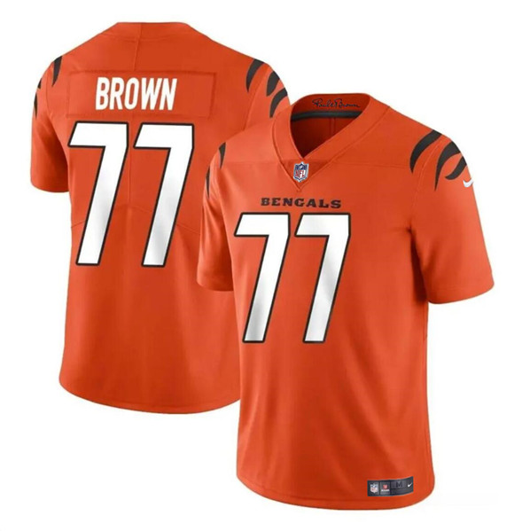 Men's Cincinnati Bengals #77 Trent Brown Orange Vapor Untouchable Limited Stitched Jersey