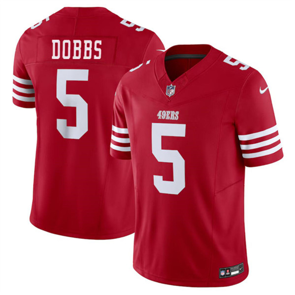 Men's San Francisco 49ers #5 Josh Dobbs Red 2024 F.U.S.E. Vapor Untouchable Limited Football Stitched Jersey