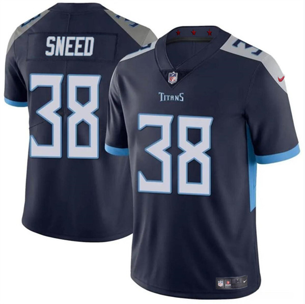 Men's Tennessee Titans #38 L'Jarius Sneed Navy Vapor Limited Football Stitched Jersey