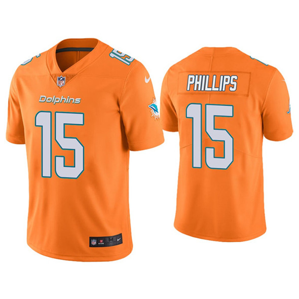 Men's Miami Dolphins #15 Jaelan Phillips Orange 2021 Stitched NFL Jersey