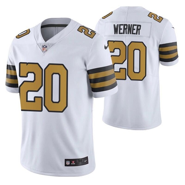 Men's New Orleans Saints #20 Pete Werner White Color Rush Limited Stitched Jersey - Click Image to Close