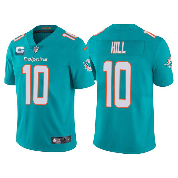 Men??s Miami Dolphins 2022 #10 Tyreek Hill Aqua With 2-star C Patch Vapor Untouchable Limited Stitched Football Jersey