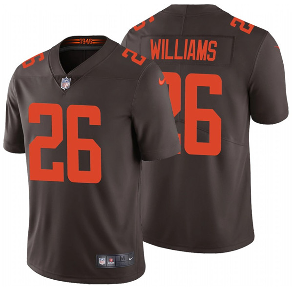 Men's Cleveland Browns #26 Greedy Williams 2020 New Brown Vapor Untouchable Limited Stitched Jersey - Click Image to Close