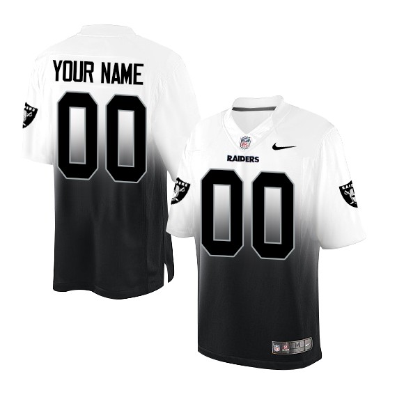 Men's Raiders ACTIVE PLAYER White/Black Fadeaway Limited Stitched NFL Jersey