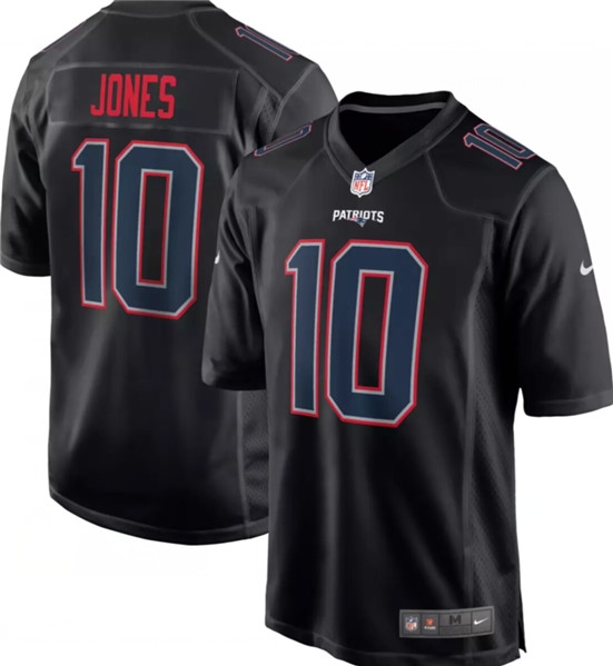 New England Patriots #10 Mac Jones Black Stitched Football Jersey