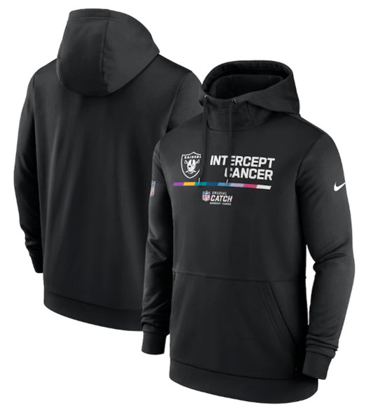 Men's Las Vegas Raiders Black 2022 Crucial Catch Therma Performance Pullover Hoodie