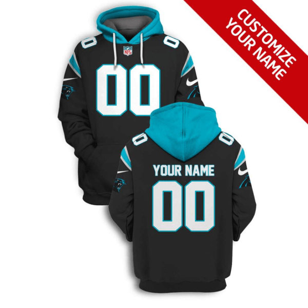 Carolina Panthers Active Player Custom 2021 Black Pullover Hoodie(Stitched number&name)