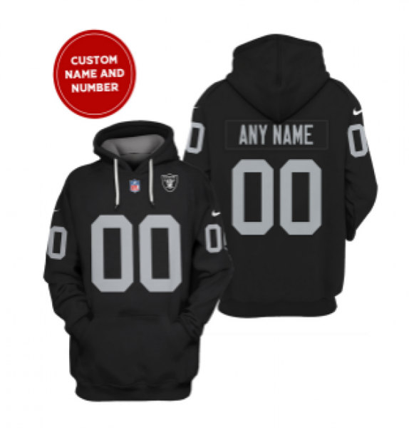 Las Vegas Raiders Active Player Custom 2021 Black Pullover Hoodie(Stitched number&name)