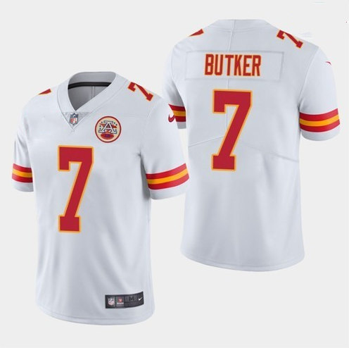 Men??s Kansas City Chiefs #7 Harrison Butker White Vapor Untouchable Limited Stitched Jersey