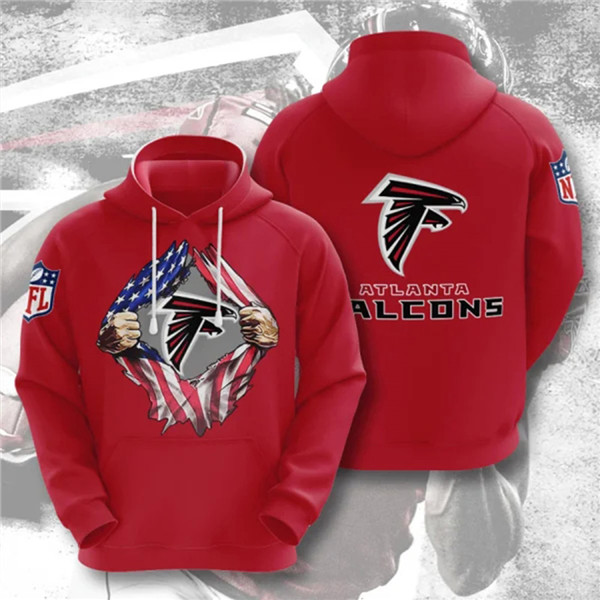 Men's Atlanta Falcons Red 3D Trending T-Shirt NFL Hoodie