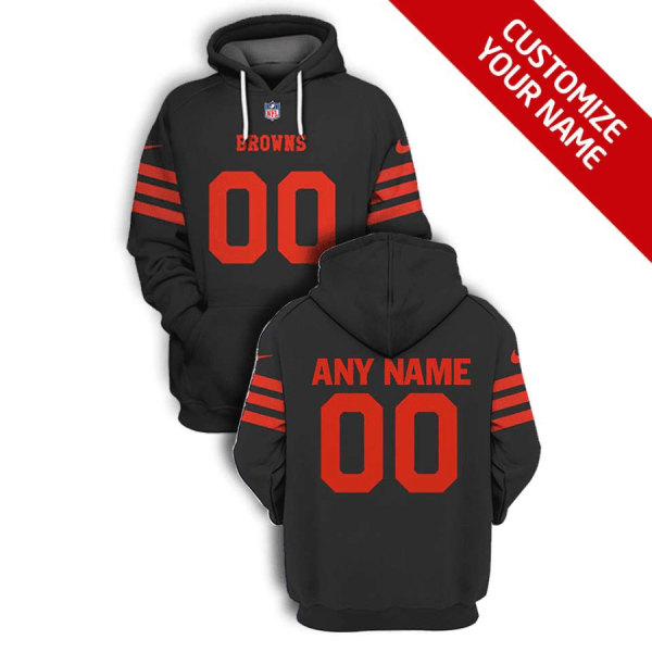 Cleveland Browns Active Player Custom 2021 Brown Color Rush Pullover Hoodie(Stitched number&name)