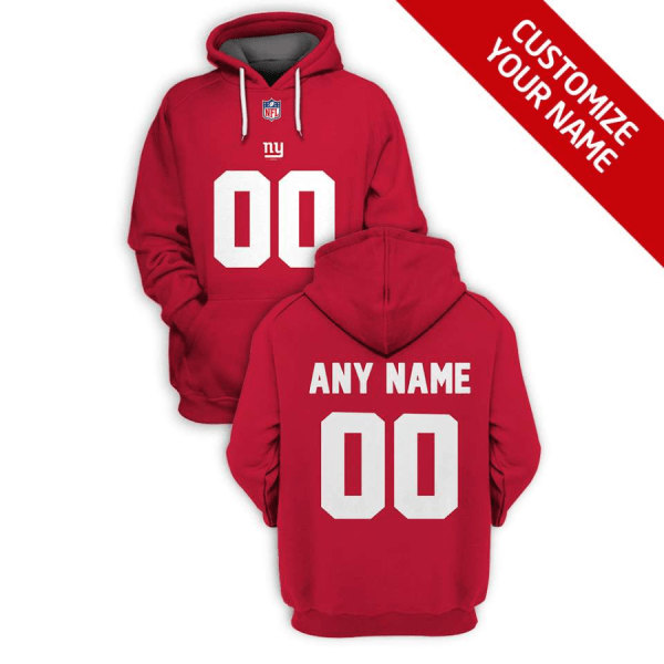 New York Giants Active Player Custom 2021 Red Pullover Hoodie(Stitched number&name)