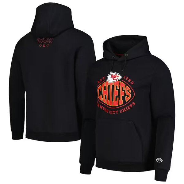 Men's Kansas City Chiefs Black Touchback Pullover Hoodie