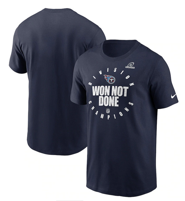 Tennessee Titans 2020 Navy AFC South Division Champions NFL T-Shirt (All Size) - Click Image to Close