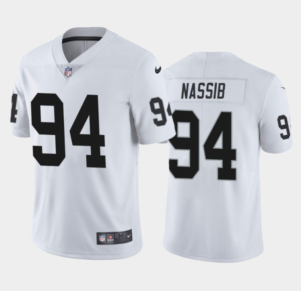 Men's Las Vegas Raiders #94 Carl Nassib White Vapor Untouchable Limited Stitched Jersey