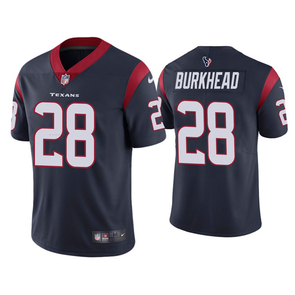 Men's Houston Texans #28 Rex Burkhead Navy Vapor Untouchable Limited Stitched Jersey - Click Image to Close